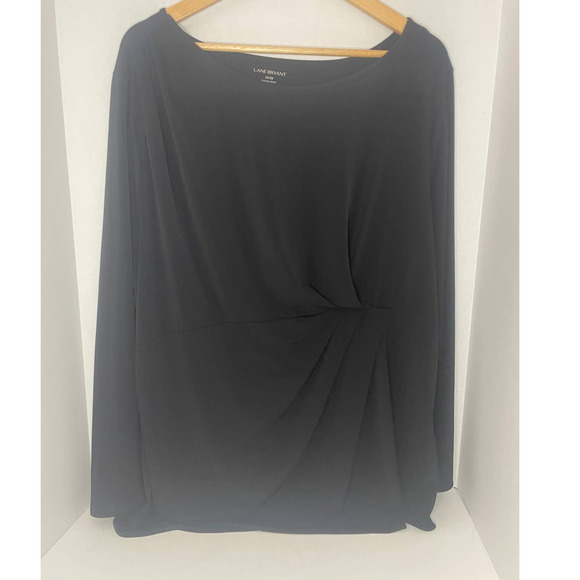 Lane Bryant Ruched Front Black Lightweight Blouse Top Women’s Size 26 - Picture 5 of 8